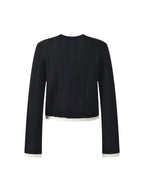 Contrast Trim Long Sleeve Cardigan Flowering Girl