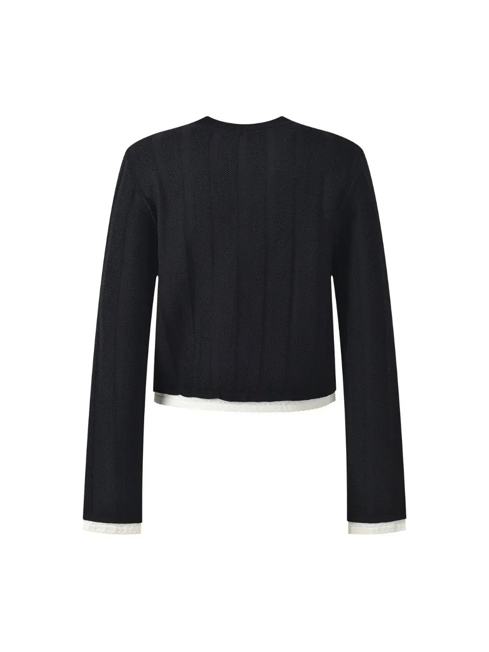 Contrast Trim Long Sleeve Cardigan Flowering Girl