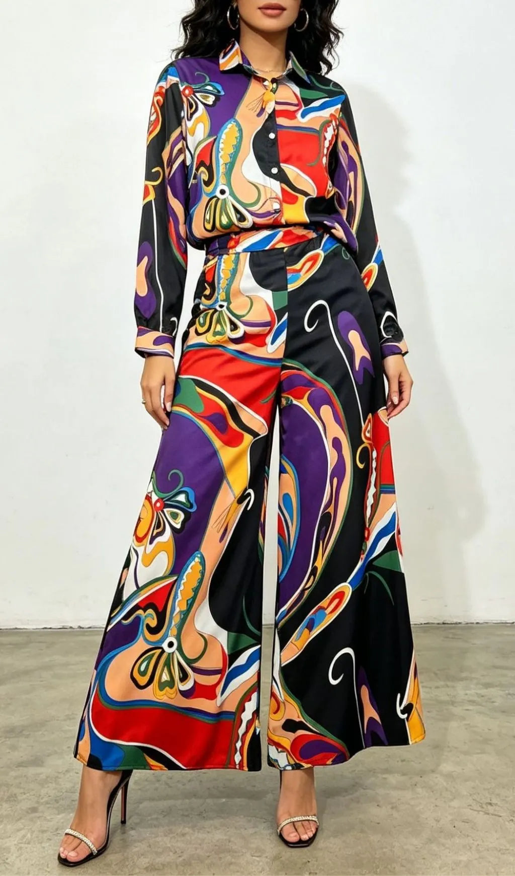 Kitena Printed Two-Piece Set Flowering Girl
