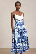 Kaona Halter Floral Printed Top And Skirt Two-Piece Set Flowering Girl