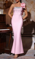 Hadlee Pink One-Shoulder Bandage Maxi Dress Flowering Girl