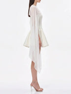 Yaven Strapless Cloak Mini Dress Flowering Girl