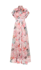 Eudoxia Pink Printed Maxi Dress Flowering Girl