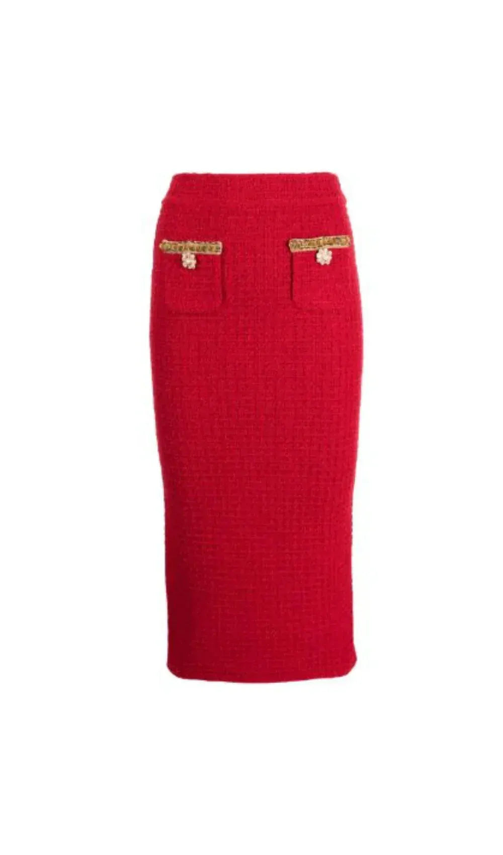 Allura Red Knit V Neck Cardigan Set Flowering Girl