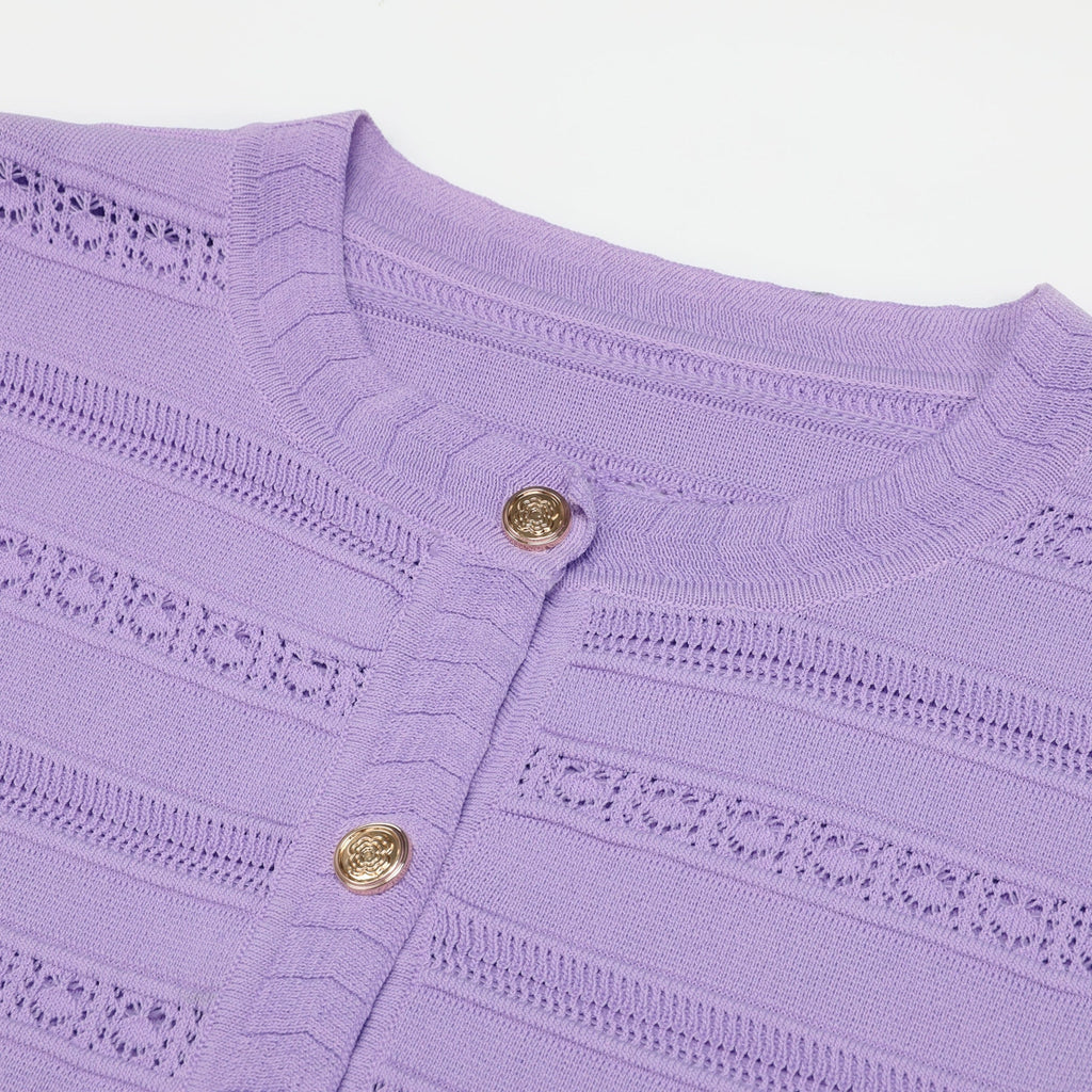 Kinsey Purple Knit Cardigan & Dress Set Flowering Girl