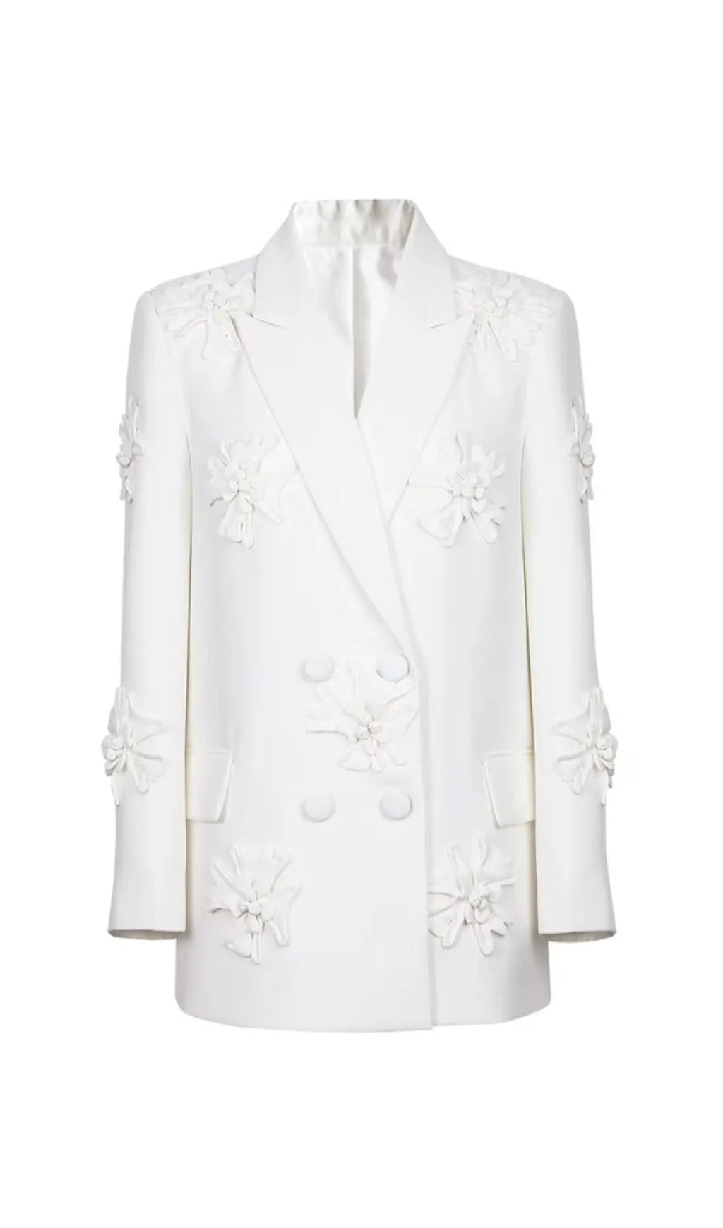 Acedia White Three Dimensional Floral Suit Flowering Girl