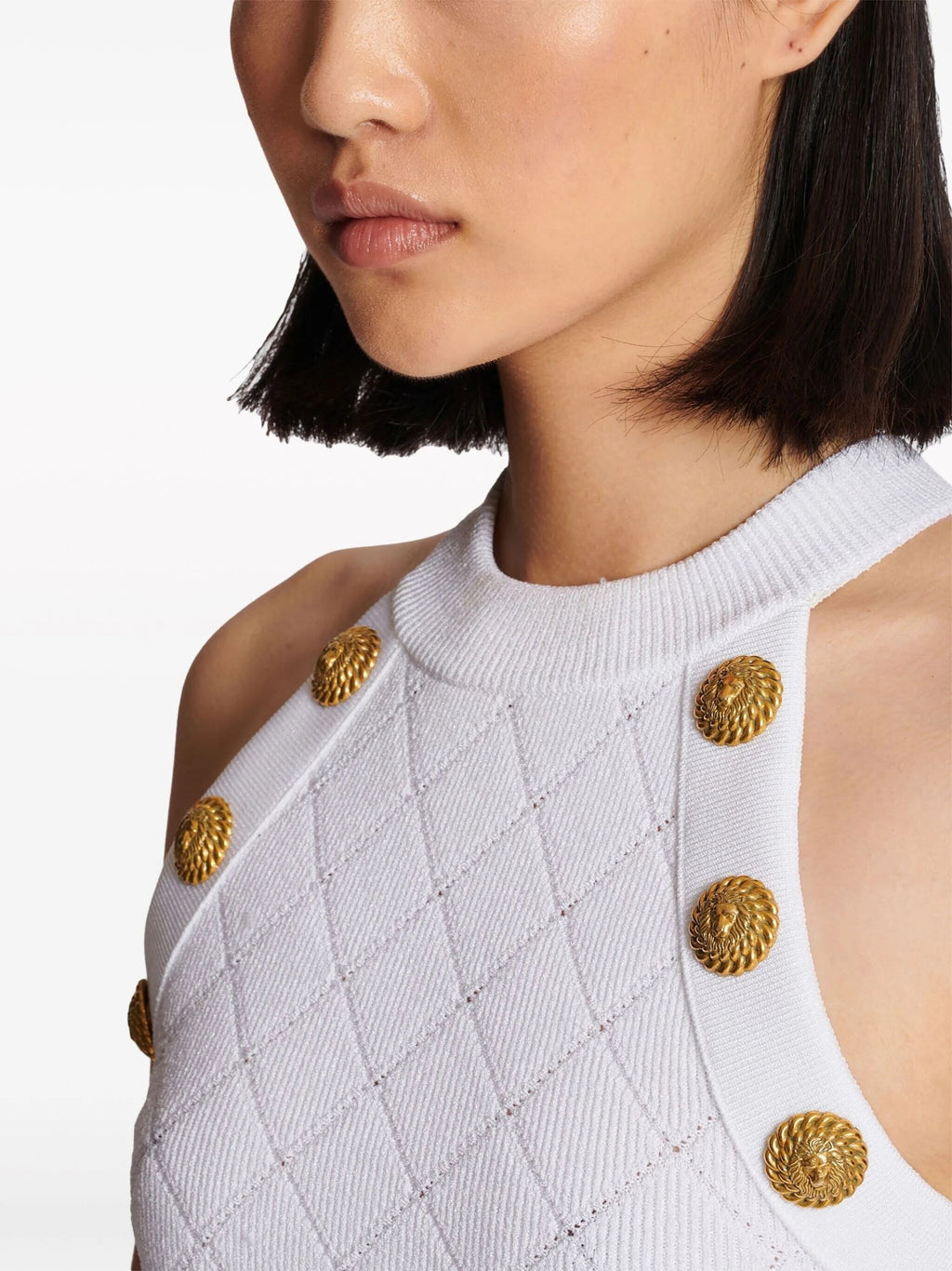 WHITE BUTTONED KNIT TOP Flowering Girl