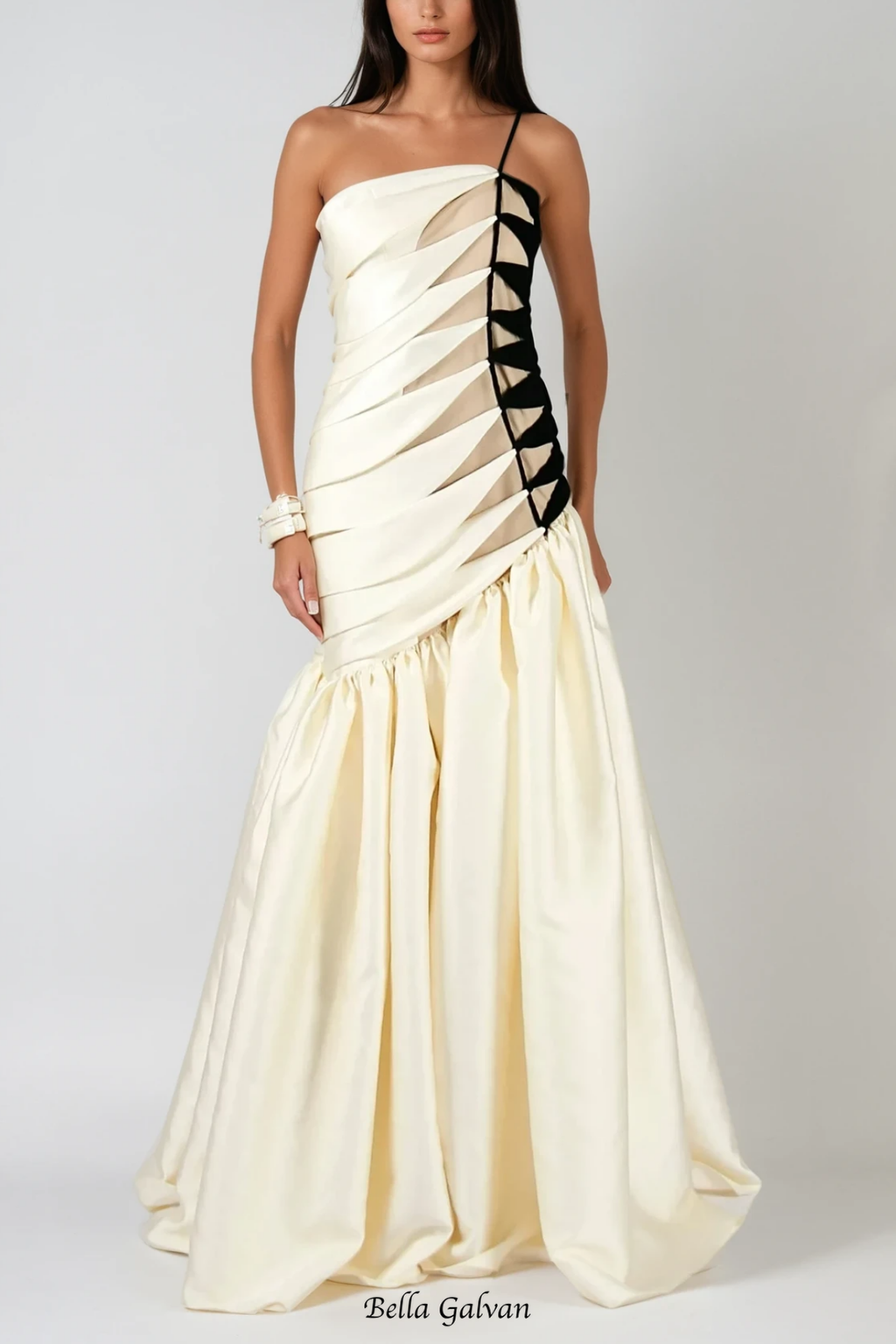 sara Satin Braided Rope Maxi Dress Flowering Girl