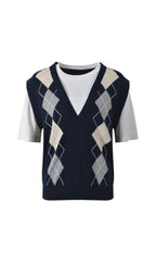 Layered Look Sweater Vest Top Flowering Girl