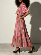 Melisa Stripe Two-Piece Set Flowering Girl