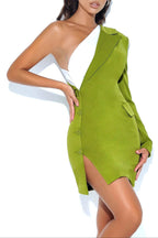 Olive One Sleeve Blazer Mini Dress Flowering Girl