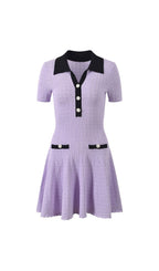 Lilac Pointelle Knit Mini Dress Flowering Girl