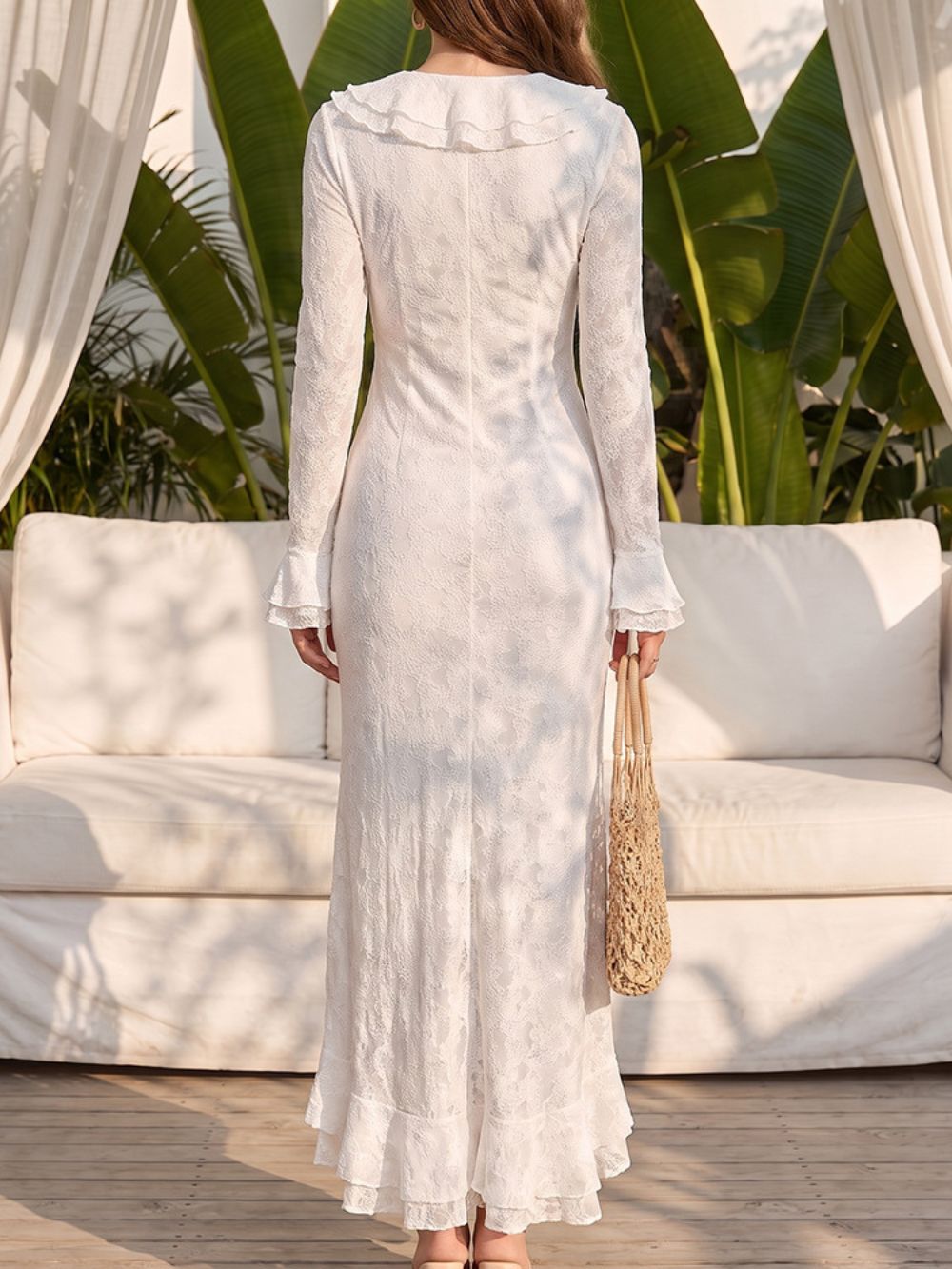 Queena Long-Sleeved Maxi Dress Flowering Girl