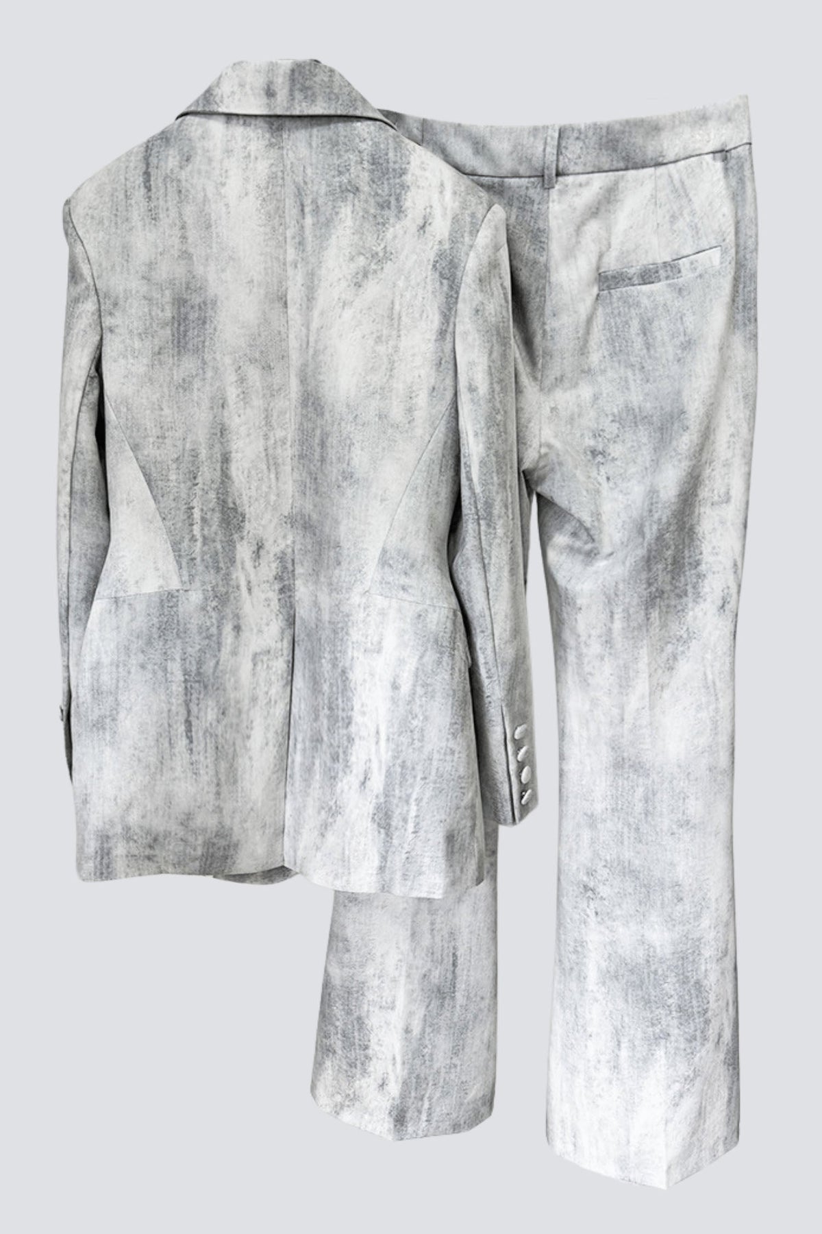 Isleta Print Blazer Two Piece Set - Grey Flowering Girl