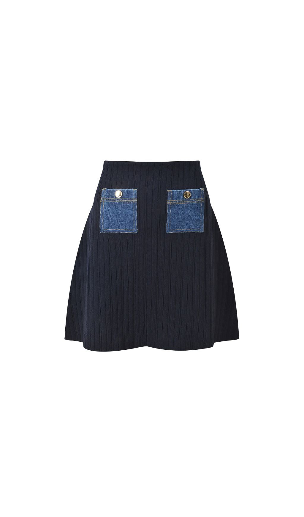 Knit Denim Top & Mini Skirt Flowering Girl