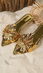 Kyri Gold Bow Sandals Flowering Girl