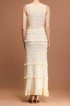 Trista Round Neck Sleeveless Folds Maxi Dress Flowering Girl