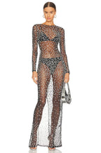Sequin Lace Perspective Dress In Black Flowering Girl