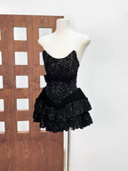 Syraza Strapless Sequin Bow Mini Dress Flowering Girl