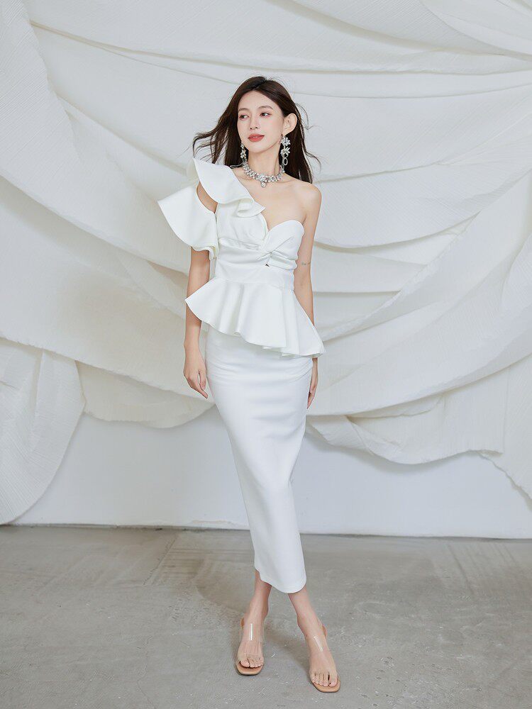 Dolores Strapless Backless Ruffle Maxi Dress Set Flowering Girl