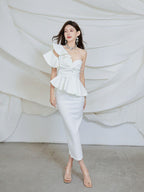 Dolores Strapless Backless Ruffle Maxi Dress Set Flowering Girl
