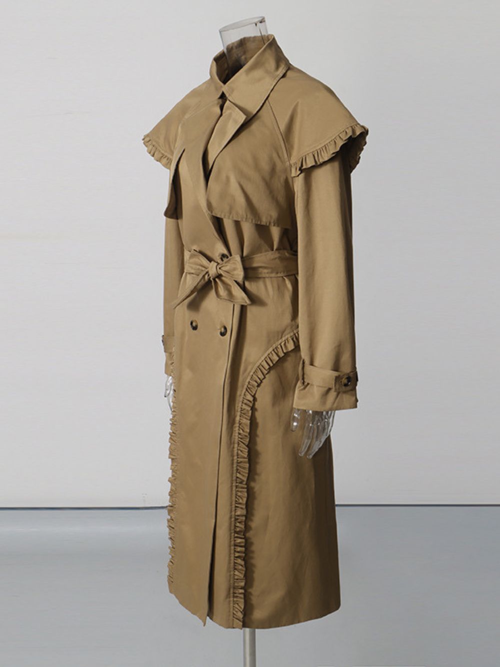 Mulan Khaki Long Trench Coat