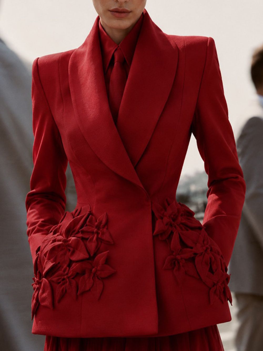 Misaki Red Flower Blazer