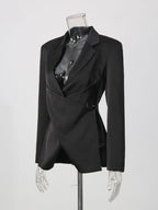 Moriah Black Hollow-Out Blazer