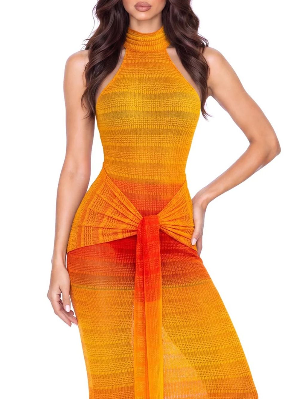 Jarnuq Halterneck Ombre Midi Dress Flowering Girl