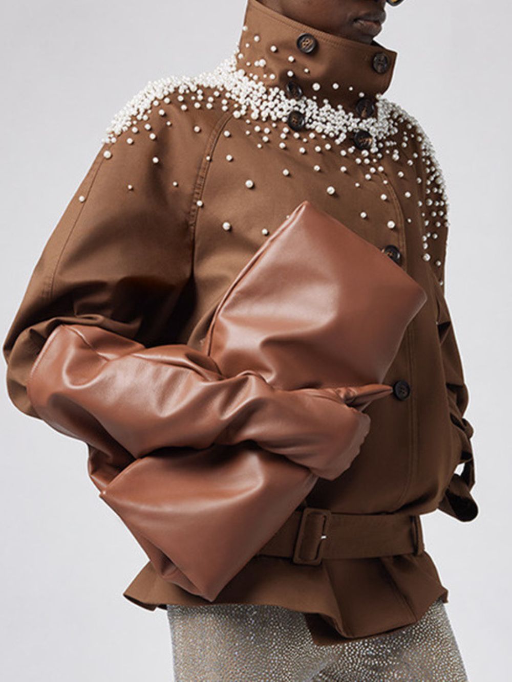 Moon Camel Brown Beaded Jacket