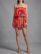 Muska Strapless Printed Mini Dress