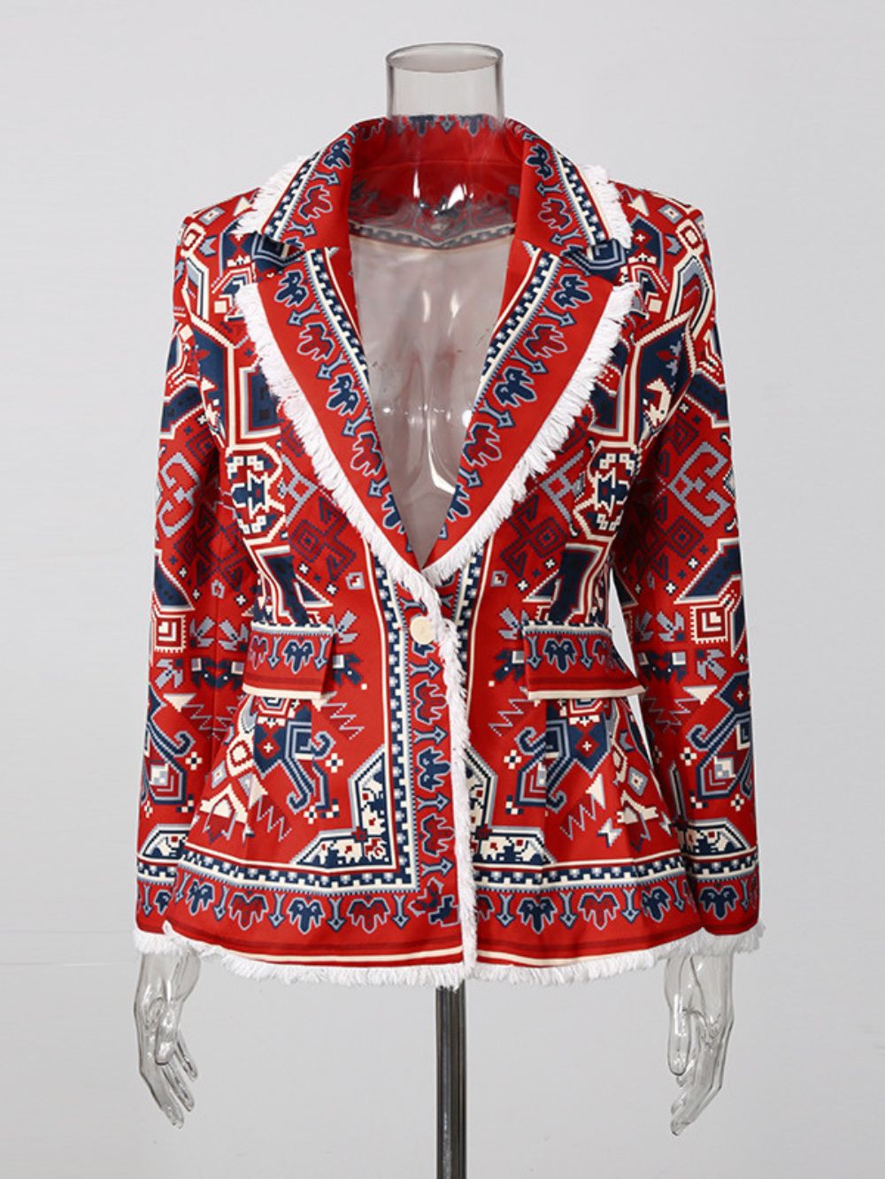 Moxie Red Printed Blazer