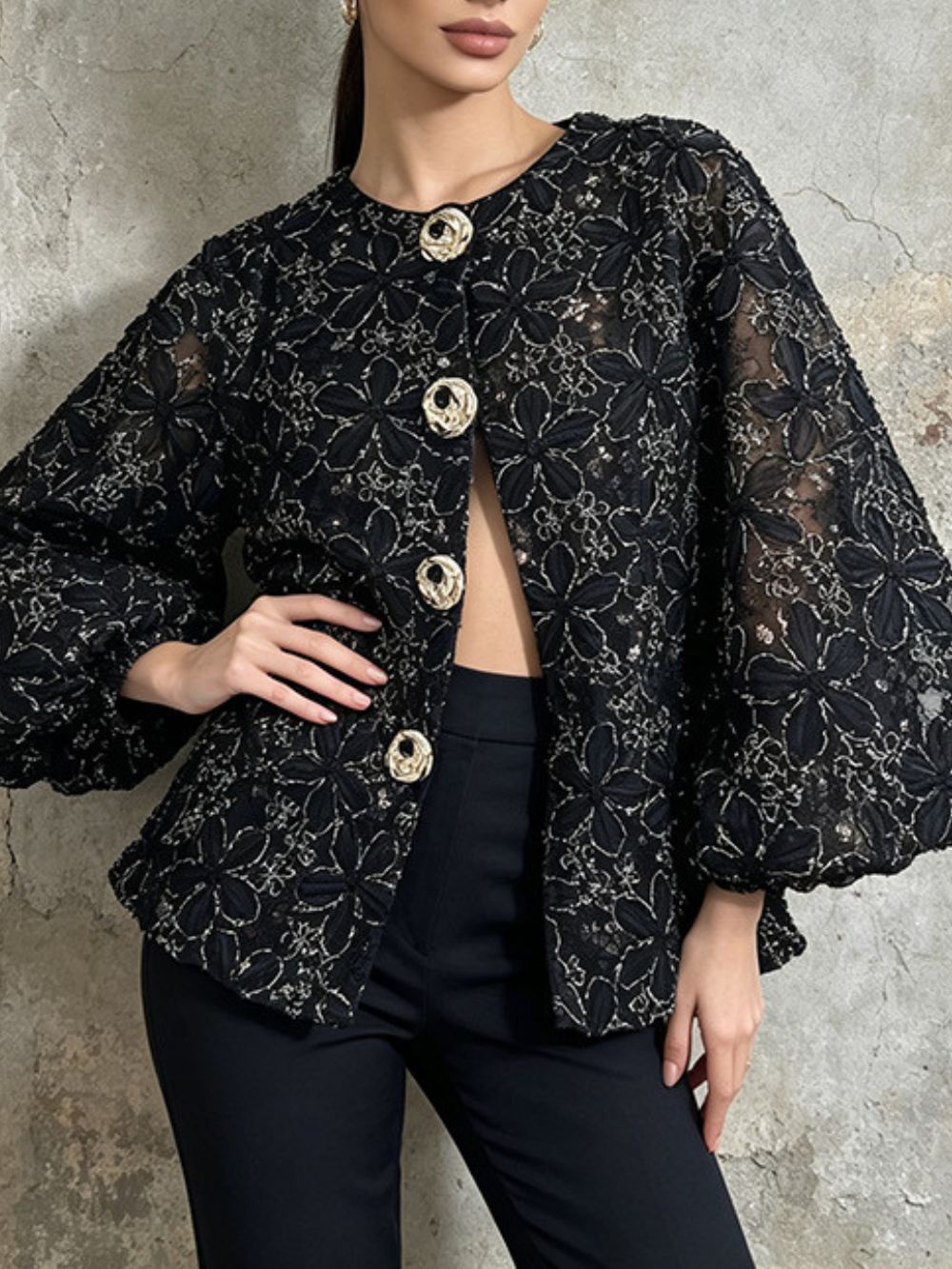 Miyuri Floral Embroidery Top
