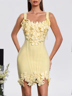 Hanh Sleeveless Flower Bandage Mini Dress Flowering Girl