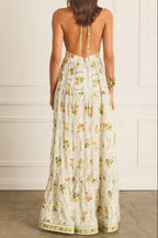 Valencia Jacinta Floral Print Maxi Dress In Yellow Flowering Girl