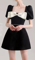 Cheick Black Bow Mini Dress Flowering Girl