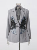 Miel Embroidery Blazer Flowering Girl