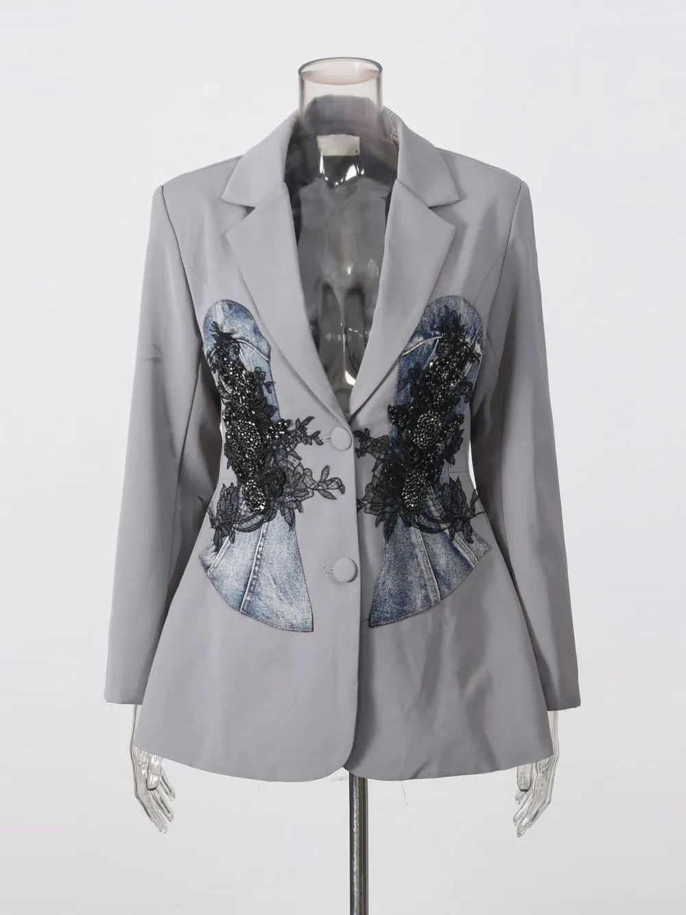 Miel Embroidery Blazer Flowering Girl