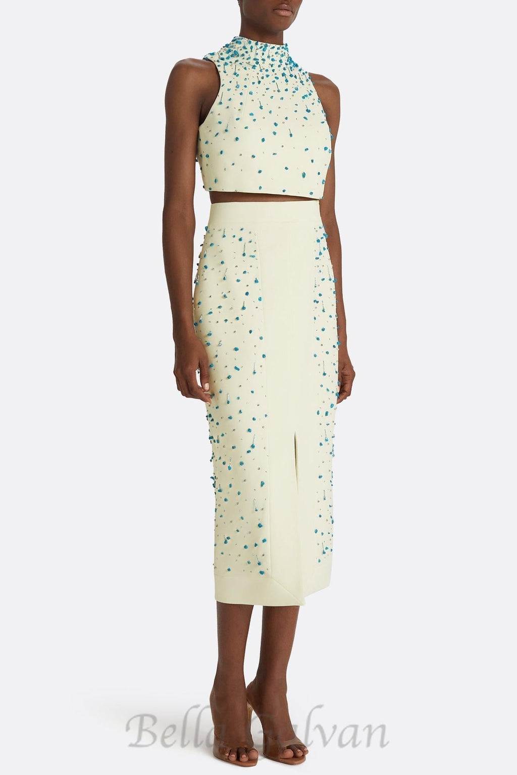Cadee Turquoise Embellished Two Piece Set Flowering Girl