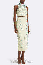 Cadee Turquoise Embellished Two Piece Set Flowering Girl