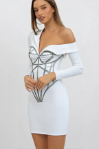 Adorns Asymmetrical One Shoulder White Dress Flowering Girl