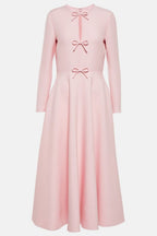 Alvaia Bow Long Sleeve Maxi Dress Flowering Girl