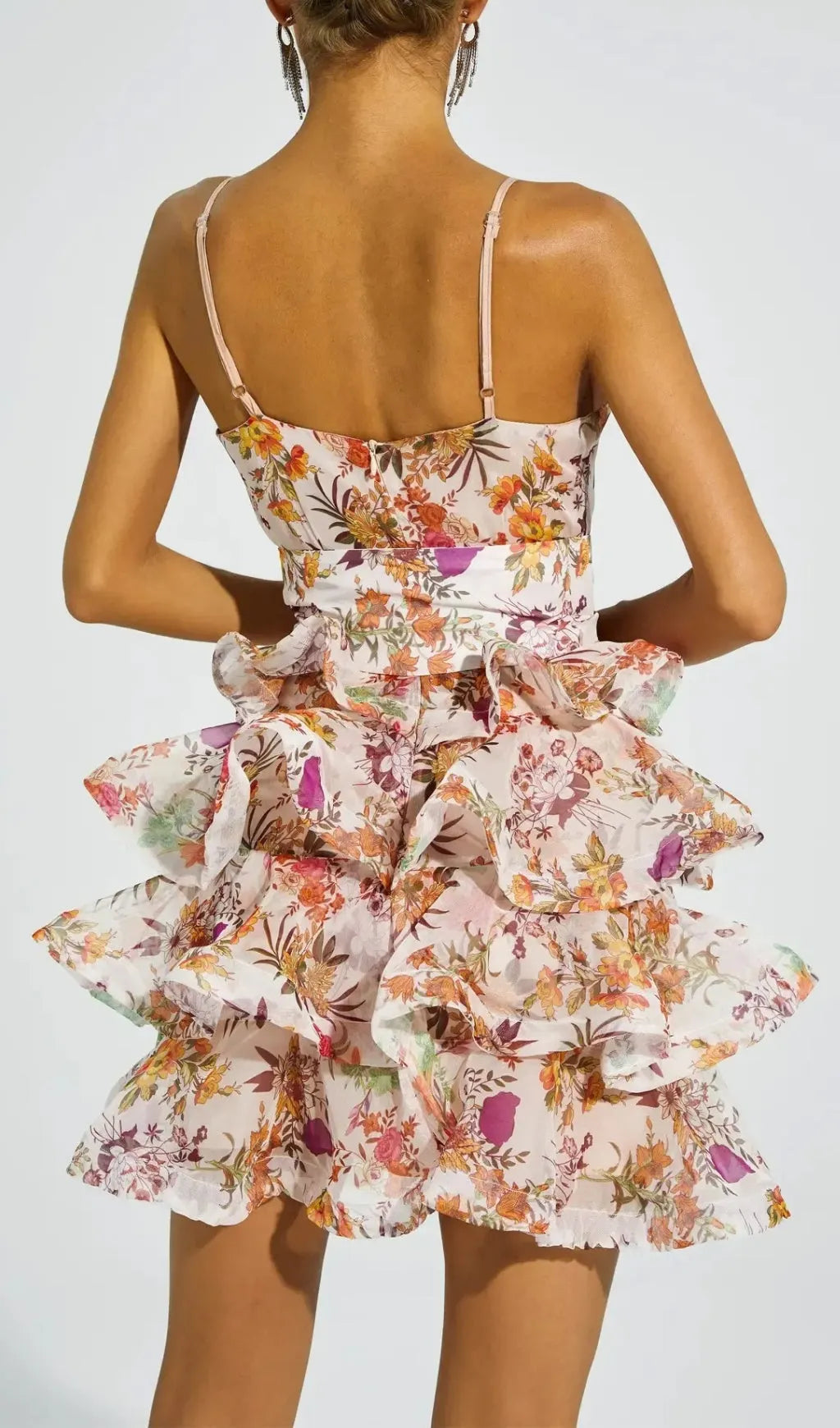 Bina Floral Ruched Slip Mini Dress Flowering Girl