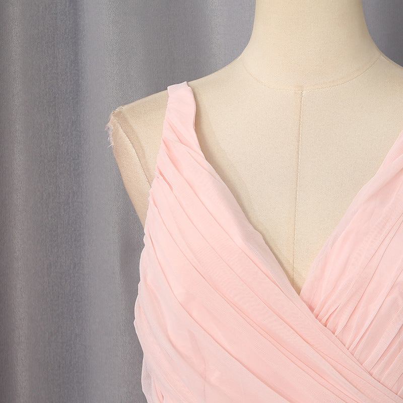 Pale Pink Lightweight Jersey Mermaid Gown Flowering Girl