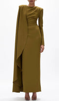 Haley Green Long Sleeve Maxi Dress Flowering Girl