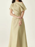 Mairwen Ruched Maxi Dress Flowering Girl