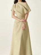 Mairwen Ruched Maxi Dress Flowering Girl