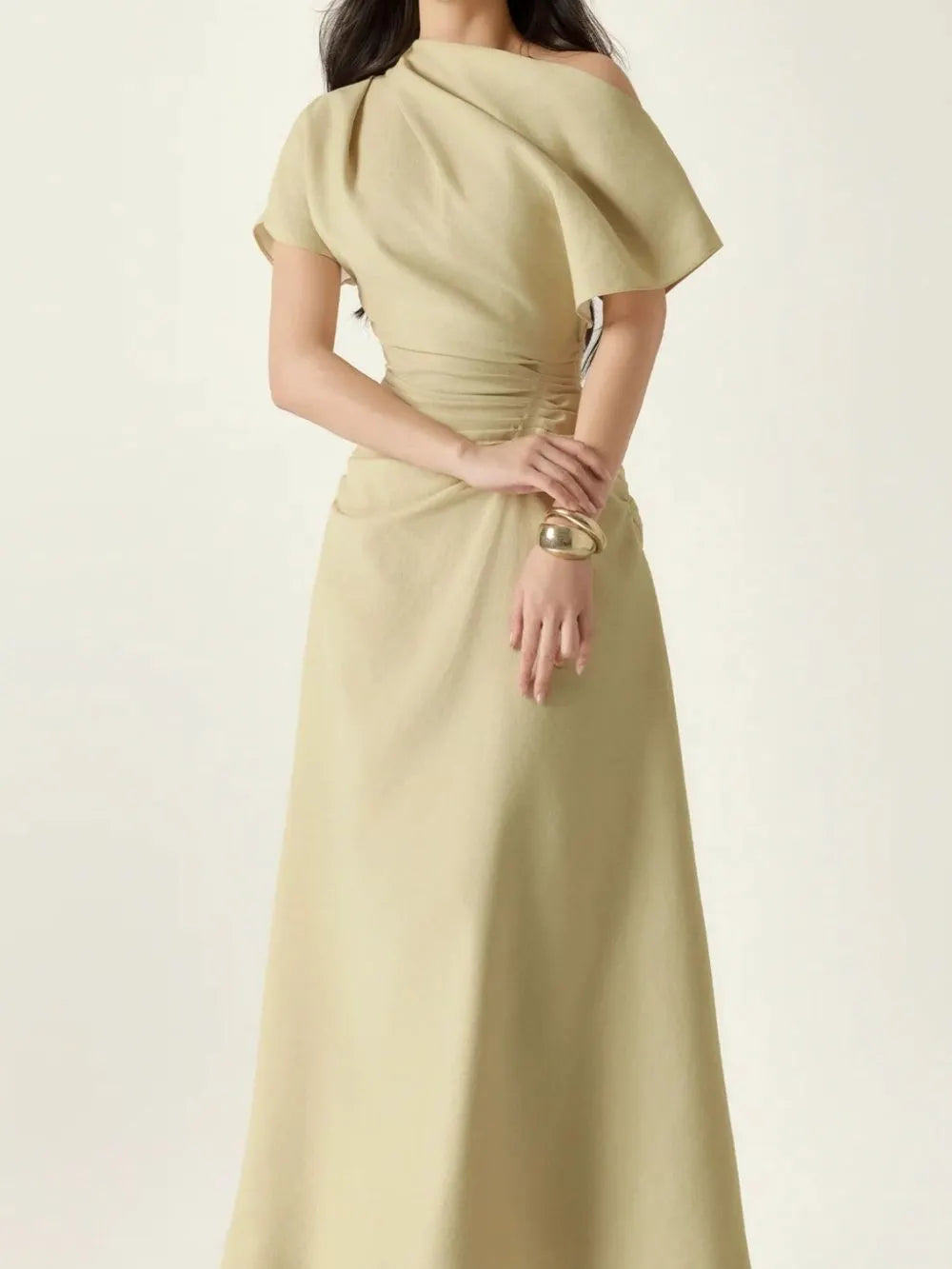 Mairwen Ruched Maxi Dress Flowering Girl