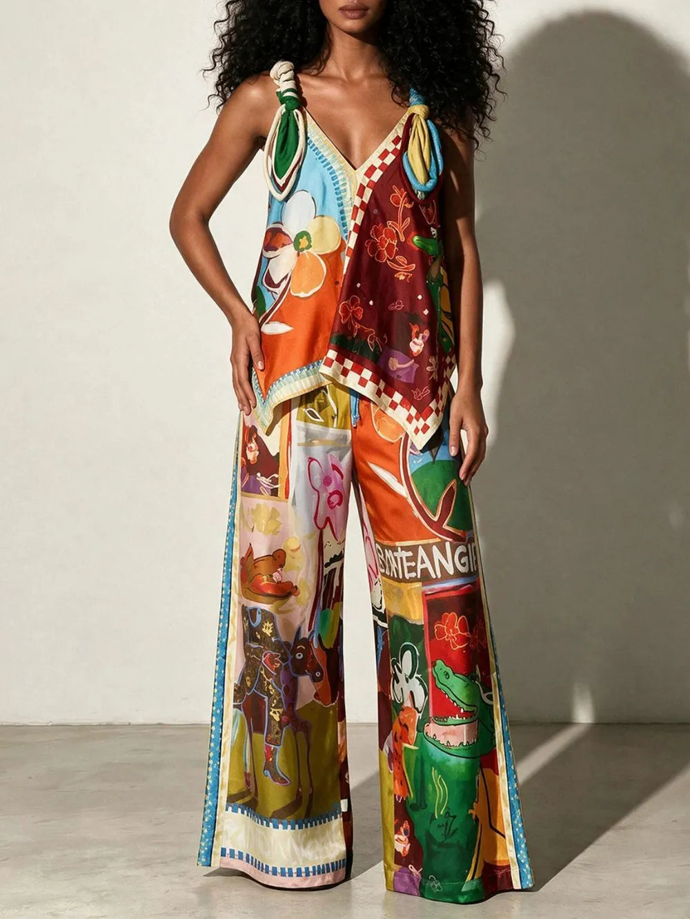 Melinda Printed Two-Piece Set Flowering Girl