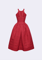 Berry Bell-Shaped Mini Dress In Red Flowering Girl